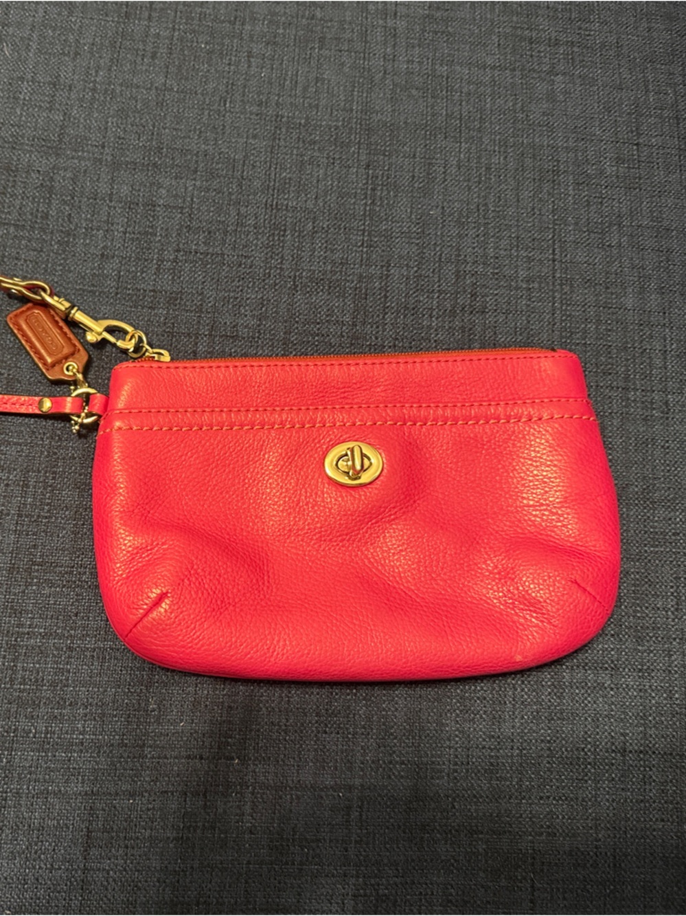 Coach hot pink Leather Wristlet Pouch